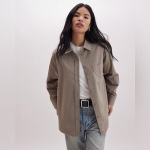 RicherPoorer Venice Button Up Shirt in Warm Grey, Size L